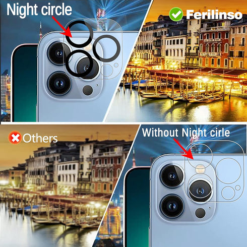 Ferilinso 3 Pack Screen Protector for iPhone 13 Pro with 2 Pack Tempered Glass Camera Lens Protector Phone Case Friendly Ultra Accessories Protect...