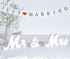 VIOPVERY Mr and Mrs Sign for Wedding Table,Large White Mr and Mrs Sign,Wooden Letters,Mr & Miss Sign with Just Married Banner Wedding Decorations ...