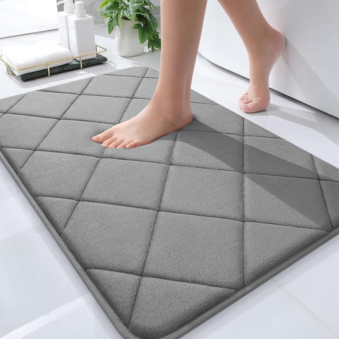 OLANLY Memory Foam Bath Mat 30x20, Ultra Soft and Absorbent Bathroom Mat, Machine Washable Bathroom Rugs, Comfortable, Thick Bath Rugs Carpet for ...