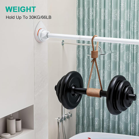 Shower Curtain Rod Holder - No Drilling Adhesive Shower Rod Holders for Wall?Heavy Duty Tension Rod Holder , Waterproof?2 Pack?Transparent Color (...