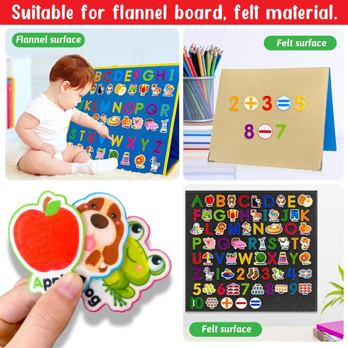 Felt Learning Letters,Learning Numbers,75 Felt Board Pieces for Felt Flannel Board,Alphabet ABC Learning for Toddlers for Kindergarten,Preschool,T...