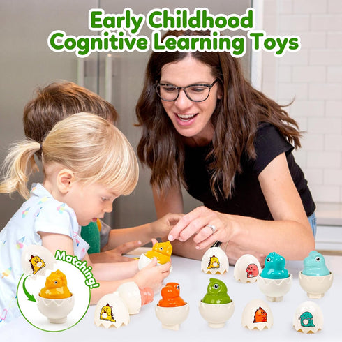 Dinosaur Matching Eggs Toys for Toddlers- Sensory Fun Educational Learning Fine Motor Puzzle Matching Games Best Easter Basket Stuffers Birthday G...