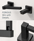 FORIOUS Modern Black Toilet Paper Holder Wall Mount Square, SUS 304 Stainless Steel Bathroom Toilet Paper Holder Matte Black, Double Post Pivoting...