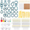 312 PCS Polymer Clay Cutters Set, 24 Shapes Clay Earring Cutters with Earrings Accessories, Clay Pattern Cutting Molds, Plastic Clay Cutters for P...
