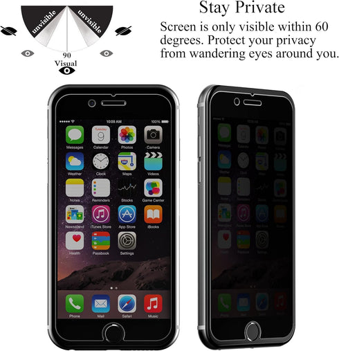 Ailun Screen Protector for iPhone 8 Plus 7 Plus Privacy Anti Glare 3Pack Anti Spy Private Tempered Glass...