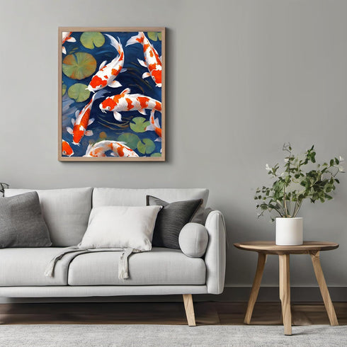 Posterizer 1 pcs- Beautiful gold fish swimming in water print-Art for Animal Lovers- Gift for Men Women Entrepreneur Teens-decor for Bedroom, Offi...