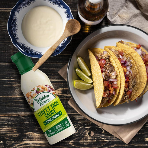 Walden Farms Lime Crema Street Taco Sauce 12oz. Bottle (2 Pack) Creamy & Flavorful, Vegan, Paleo & Keto Friendly, Non-Dairy Milk Substitute, Perfe...