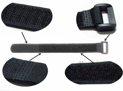 50-PCS Black Hook and Loop Reusable Fastening Cable Tie Down Straps- 0.8" x 8"...