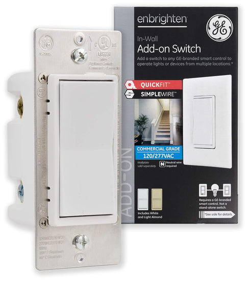 Enbrighten Add-On Switch QuickFit and SimpleWire, In-Wall Rocker Paddle, Z-Wave ZigBee Wireless Smart Lighting Controls, NOT A STANDALONE Switch, ...