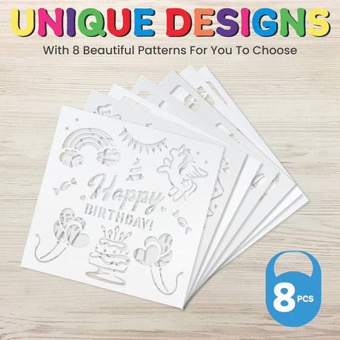 Baby Bibs Set - 2 Ply Knit Terry Solid White Feeder Bibs - Kit Includes, 8 Bibs, 8 Fabric Markers, 8 Stencils, Baby Gifts - Registry For Baby - Ge...
