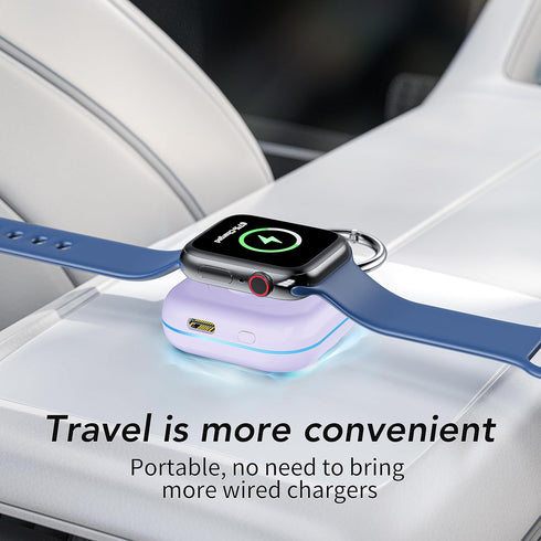 Portable Travel Charger for Apple Watch Series 8,Wireless iWatch Charger 1200mAh Power Bank with Charging Cable, Purse Keychain Smart Watch Charge...