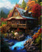 Paint by Numbers Exquisite Forest Cabin DIY Painting On Canvas, Paintwork with Paintbrushes Acrylic Paints,Perfect for Paint by Numbers for Adults...