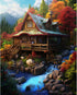 Paint by Numbers Exquisite Forest Cabin DIY Painting On Canvas, Paintwork with Paintbrushes Acrylic Paints,Perfect for Paint by Numbers for Adults...