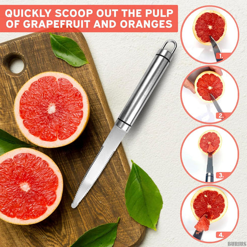Grapefruit Knife Curved Serrated Blade Knife - Fruit Slicer Cutter small Serrated Knife Kitchen Curved Grapefruit Knife Orange Slicer Cutter - Fru...