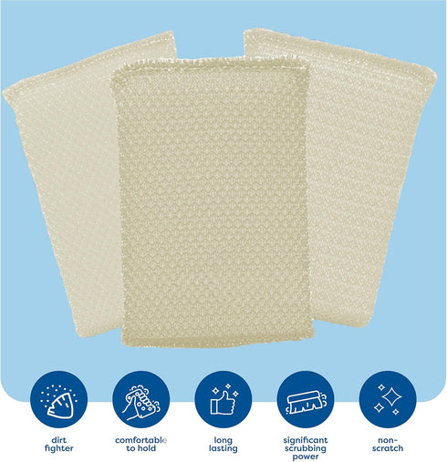 Multi-purpose Scouring Pad by Scrub-It - Non-Scratch Cleaning Dobie Pads for Pots, Pans, DIshes, Utensils & Non-Stick Cookware - Sponge Scrubbers ...