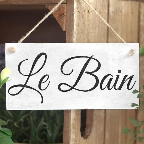 Meijiafei Le Bain - Shabby Chic Gift Sign Plaque 10" X 5"...