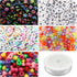 TOAOB 1200pcs 4 Colors Cube Letter Beads Acrylic Alphabet Beads for Bracelets Making with Pony Beads and 1 Roll Elastic String for Jewelry Making...