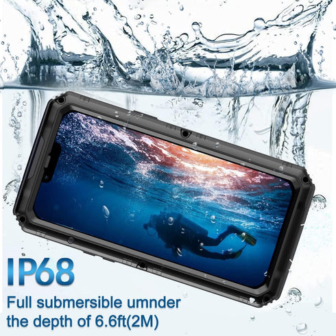 Waterproof Case for iPhone 13 Pro Max Metal Case Heavy Duty Case Full Body Dustproof Dropproof Aluminum Alloy Case with Silicone Built-in Screen P...
