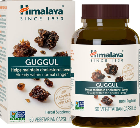 Himalaya Guggul Herbal Supplement, HDL & LDL Support, Liver Health, Liver Cleansing, Triglyceride Support, Bile Production, 720 mg, Non-GMO, Veget...