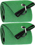 2 Pack Tri-fold Golf Towel Set, Microfiber Fabric Waffle Pattern Towels, Outdoor Sport Towels Heavy Duty Carabiner Clip (2 Pcs) (Greenx2)...