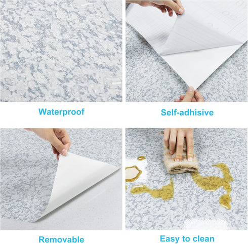 STICKGOO Marble Contact Paper, Peel and Stick Granite Contact Paper for Countertops, Countertop Vinyl Wallpaper for Kitchen Cabinets, Removable, R...