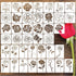 40pcs Rose Stencils for Painting on Wood Crafts Reusable Tiny Flower Stencil Art Paint on Wall Canvas Pattern Paint Floral Stencils for Card Makin...