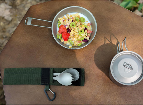 Titanium Camping Utensil Set, Titanium(Ti) Spork, Spoon Fork & Bottle Opener Combo Camping Cutlery...