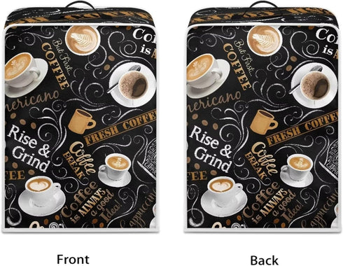 Coffee Maker Cover Kitchen Appliance Covers Dust Cover Waterproof Coffee Pot Cover with Top Handle for Most Standard Coffee Maker Coffee Print...