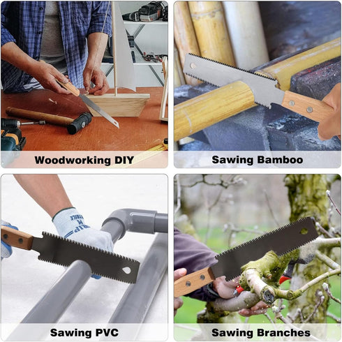 Mini Hand Saw Woodworking Tools,6 Inch Double Edges Flexible Flush Cut Saw,TPI 17/11 SK5 Blade Small Pull Saw for Craft, Flat Cutting Trim Saw (Ha...