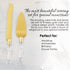 Wedding Cake Knife and Server Set Gold, Cake Cutter and Pie Spatula, Cake Server and Knife Set of 2 with Crystal Handles, 1.2mm Thick Blades, Cutt...