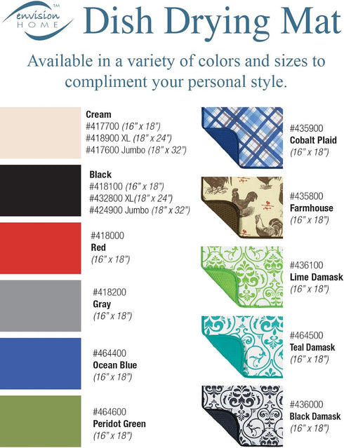 Microfiber Dish Drying Mat, 16 by 18-Inch, Gray...