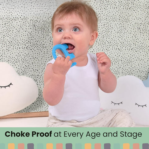 Teething Toys for Babies Age 0 to 6 Months - Baby Elefun 5X Pain Relief Smart Teether - Zero Developmental Delay Silicone Baby Teething Toy Ring -...