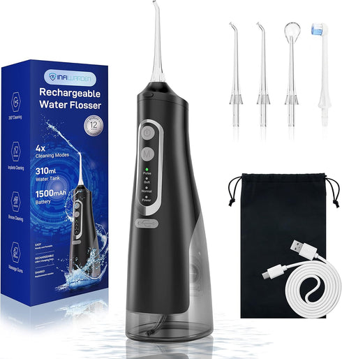 Cordless Water Flosser Teeth Cleaner Dental Oral Irrigator Picks Portable and Rechargeable 310ml Water Tank IPX7 Water Proof for Home and Travel I...