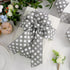 MEEDEE Grey Ribbon with Polka Dots Grey Burlap Ribbon 2.5 Inch Grey and White Ribbon Gray Wired Ribbon for Baby Shower Wreath Farmhouse Decor Door...