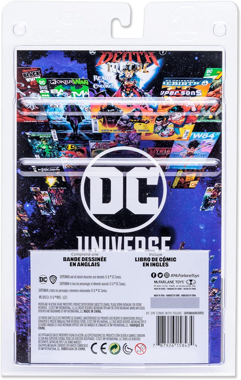 McFarlane Toys - DC Direct - 3IN Figure with Comic WV1 - Superman (Rebirth)...