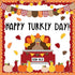 Whaline 88Pcs Thanksgiving Bulletin Board Kit Pumpkin Turkey Maple Leaf Bulletin Board Set Happy Turkey Day Decoration Borders Cutouts with Glue P...