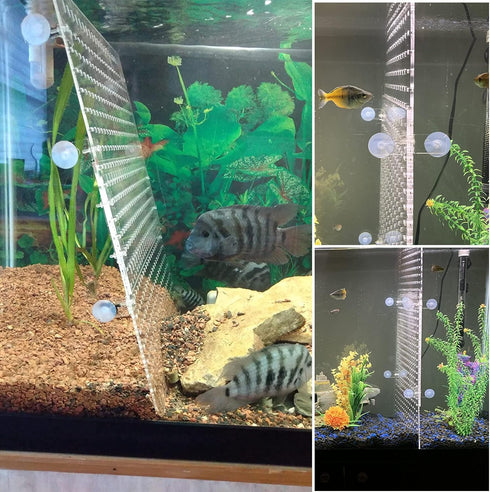 Fish Tank Divider Acrylic Aquarium Divider Kit with 8 Suction Cups Accessories Fish Separator Transparent Plate (Suction Cup Included) 9.8 * 11.8i...