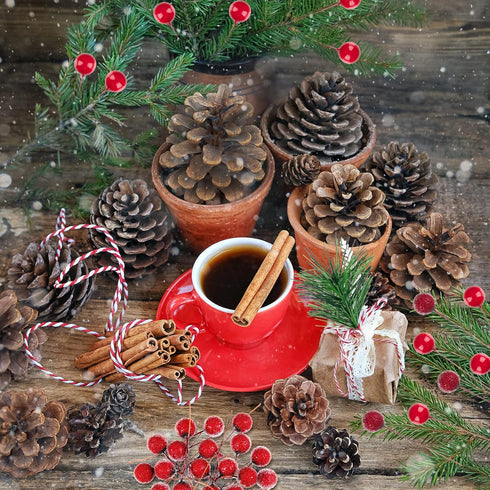 Whaline 241Pcs Christmas Wreath Accessories Artificial Red Berries Pine Cones Pine Needle Sticks with Hemp Rope for Xmas Wreath DIY Crafts Party G...