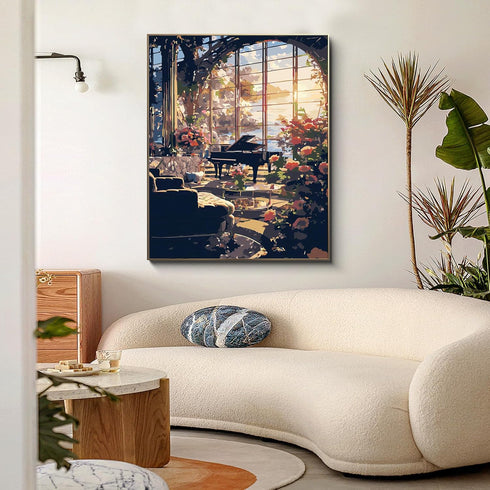 PRASIO Paint by Numbers Kit for Adults Beginner, Flower Landscape Adult Paint by Number Kits, DIY Acrylic Paint by Numbers Kit for Adults Canvas f...
