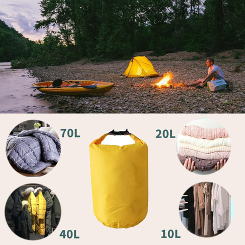 Dry Bags Waterproof, Ultralight Dry Sack, 10L/20L/40L/70L Waterproof Bags,Roll Top Sack for Kayaking, Beach, Rafting, Boating, Hiking, Camping,Swi...