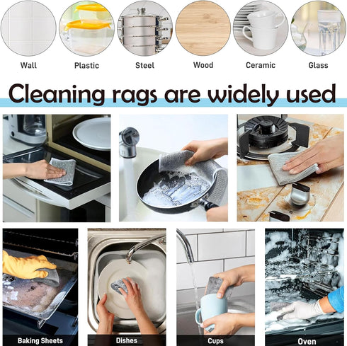 Multipurpose Wire Dishwashing Rags for Wet and Dry, Non-Scratch Wire Dish Cloths, Wire Cleaning Rags Easy Rinsing Wire Dish Towels for Kitchen, Si...