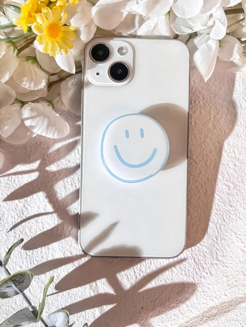 Smile Mobile Phone Grip, Simple Solid Color Mobile Phone Holder, Mobile Phone Decoration, Folding Elastic Base, Smile Every Day...