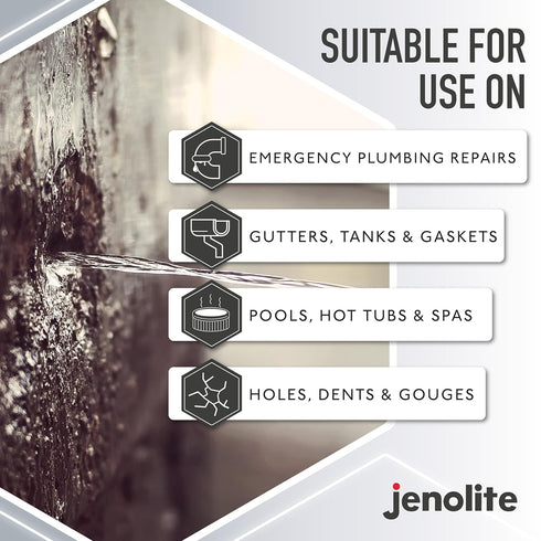 JENOLITE Underwater Epoxy Putty Repair Stick | Aqua Repair Can Be Applied Underwater | Pipe Repair, Hot Tub, Spa, Pool, Marine, Aqua, Boat | 7 inc...