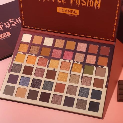 UCANBE Toffee Fusion Nude Eyeshadow Palette, 48 Neutral Shades Naked Eye Shadow Makeup Pallet, High Pigmented Matte Glitter Shimmer Make Up Kit fo...