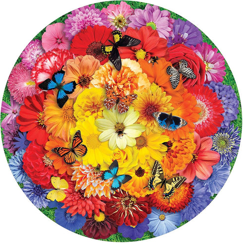 Springbok 500 Piece Round Jigsaw Puzzle Colorful Bloom - Made in USA...