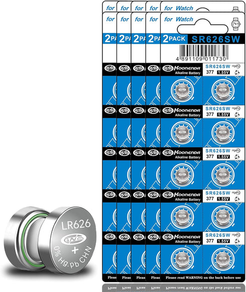 100 Pack SR626SW 377 Watch Battery Replacement AG4 LR626 LR66 377A 376 L626 SR626 626SW V377 1.55V Button Cell Batteries,Long-Lasting & Leak-Proof...