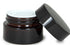 Vivaplex, 12, Amber, 15 ml, Round Glass Jars, with Inner Liners and black Lids...