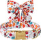 Unique Style Paws Cotton Dog Collar with Bow Halloween Pumpkin Plaid Dog Collar with Bow Tie for Small Medium Large Dogs Pets Gifts...