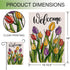Welcome Spring Floral Flowers Garden Flag Double Sided, Tulip Decorative Yard Outdoor Home Small Decor, Summer Farmhouse Burlap Outside House Deco...
