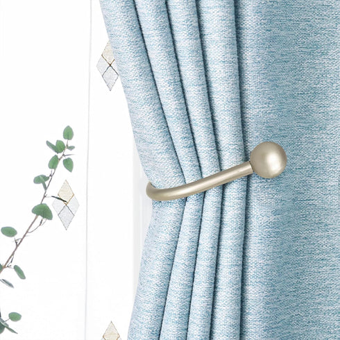 Curtain Holdback, 4 Pcs Wall Mounted Drapery Tiebacks with Screws, Heavy Duty Metal Decorative Window Drapery Holder Curtain Hook, Silver...